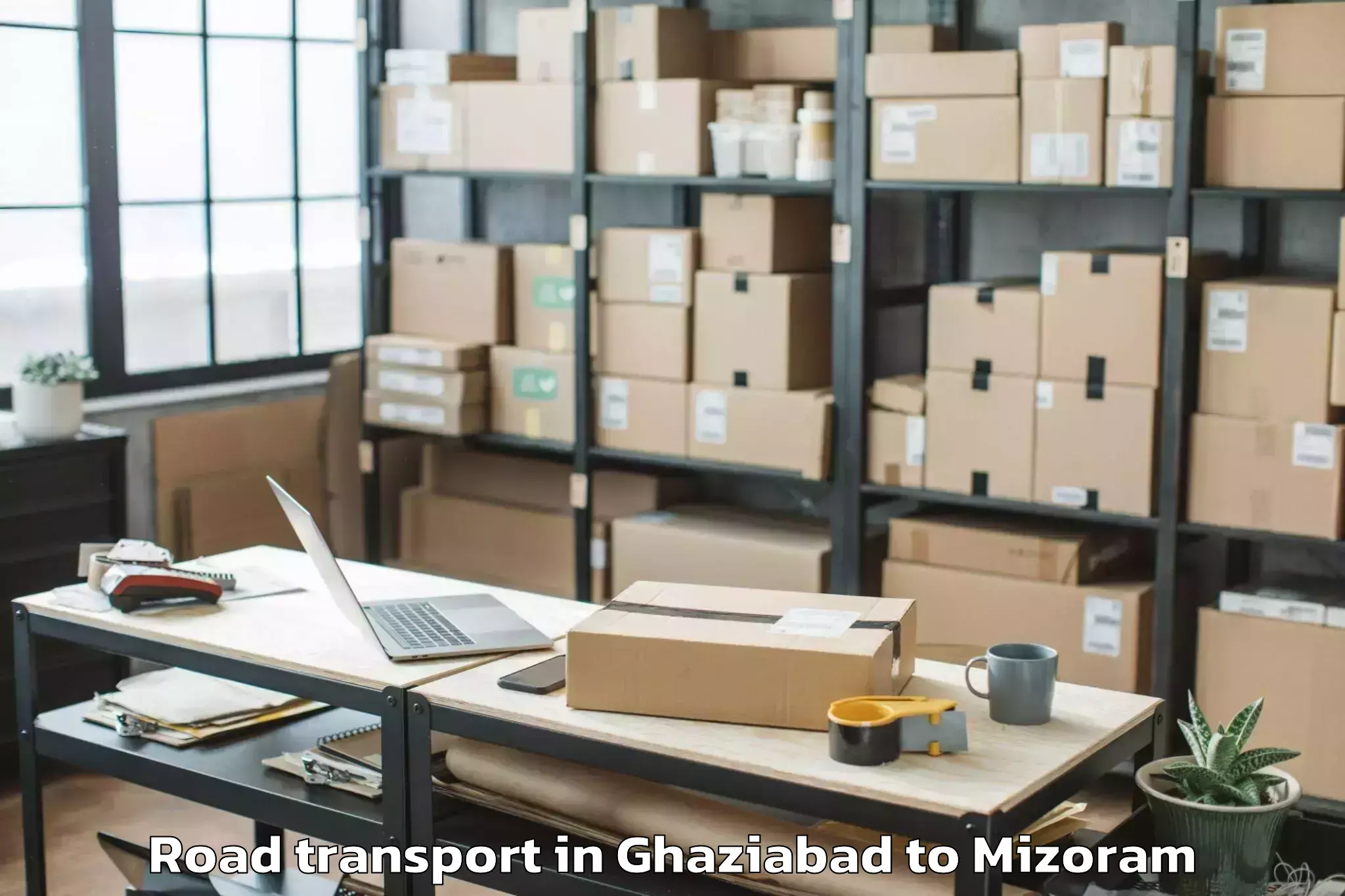 Reliable Ghaziabad to Hnahthial Road Transport